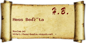 Hess Beáta névjegykártya